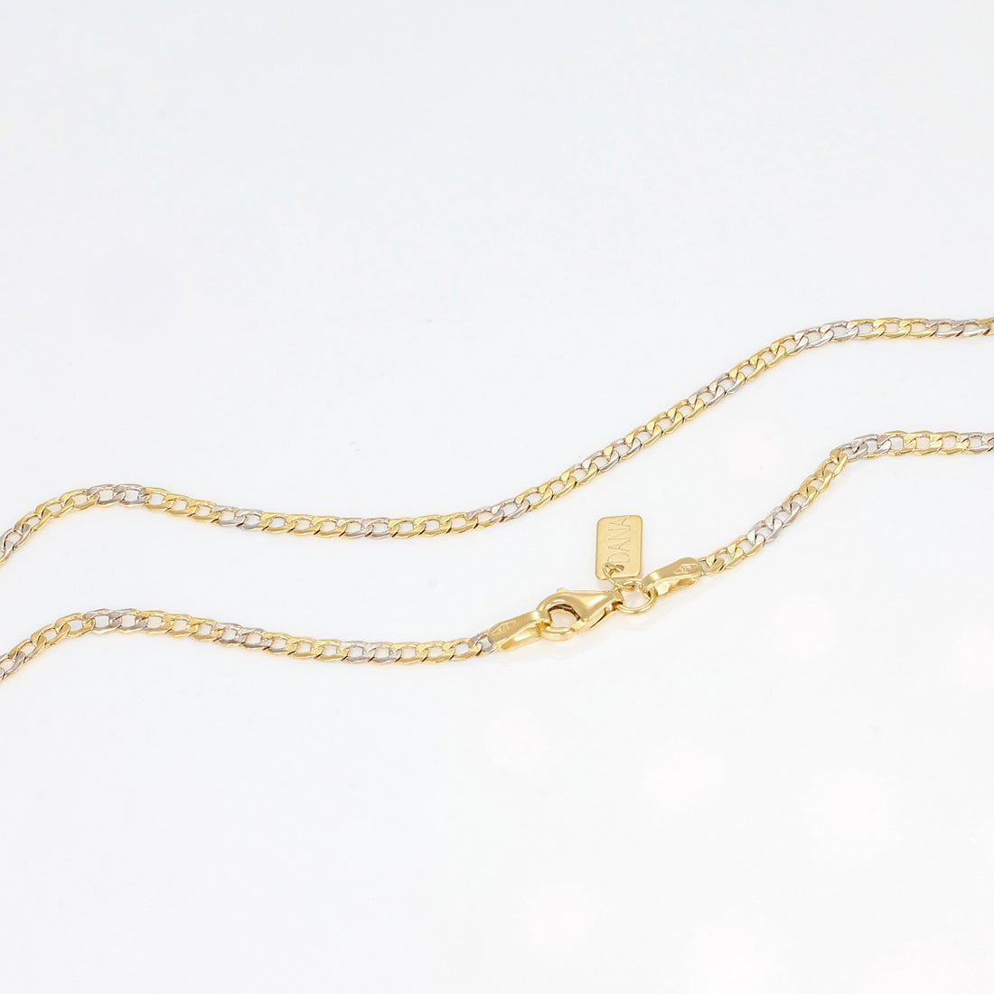 Collana Uomo Dana Timeless Bicolore Oro Giallo/Bianco 9 Kt Catena Grumetta