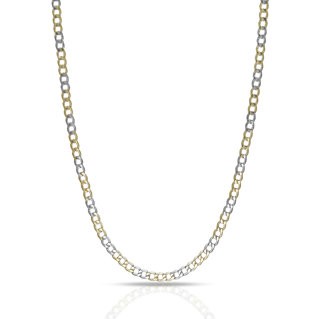 Collana Uomo Dana Timeless Bicolore Oro Giallo/Bianco 9 Kt Catena Grumetta
