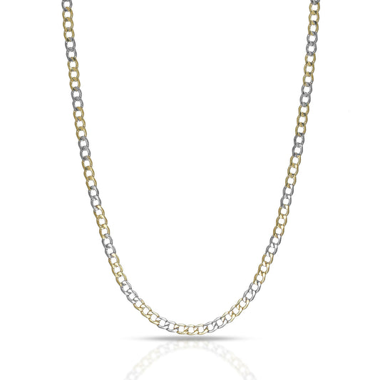 Collana Uomo Dana Timeless Bicolore Oro Giallo/Bianco 9 Kt Catena Grumetta