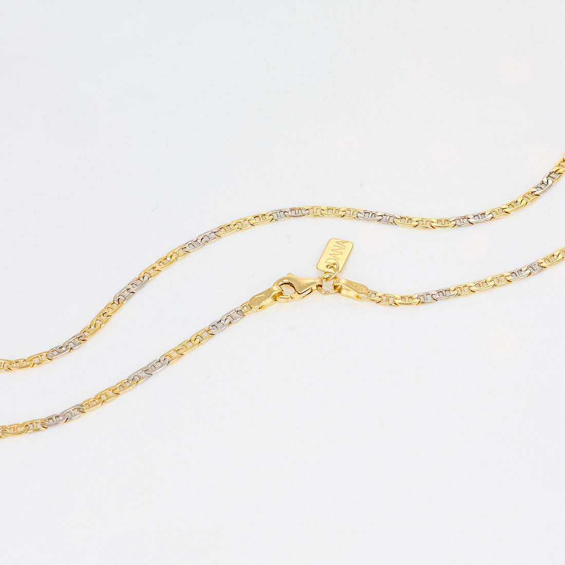 Bracciale Uomo Dana Timeless Bicolore Oro Giallo/Bianco 9 Kt.modello Bananino