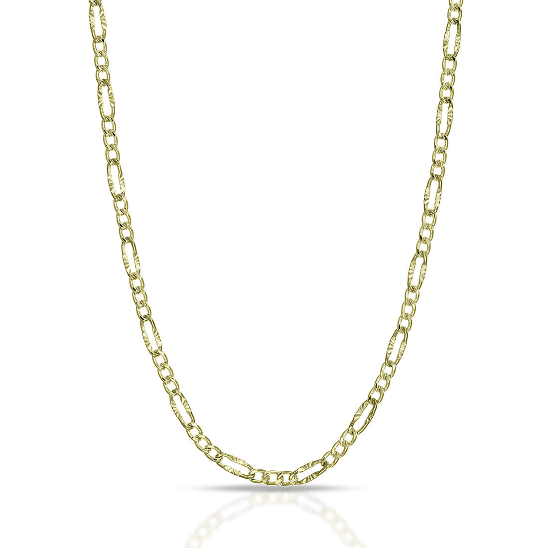 Collana Uomo Dana Timeless Oro Giallo 9 Kt Catena Figaro 3+1 Finitura Diamantata