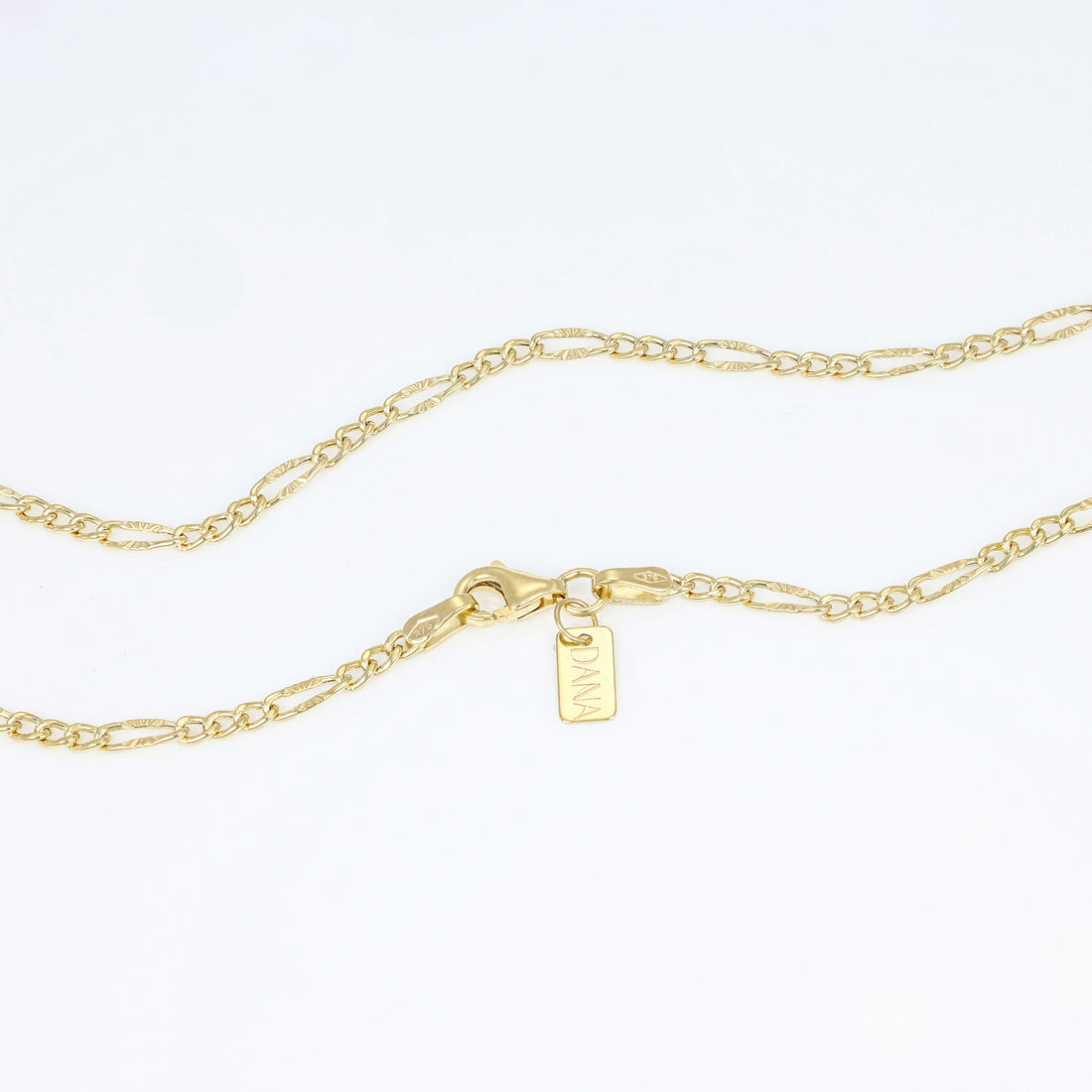 Collana Uomo Dana Timeless Oro Giallo 9 Kt Catena Figaro 3+1 Finitura Diamantata