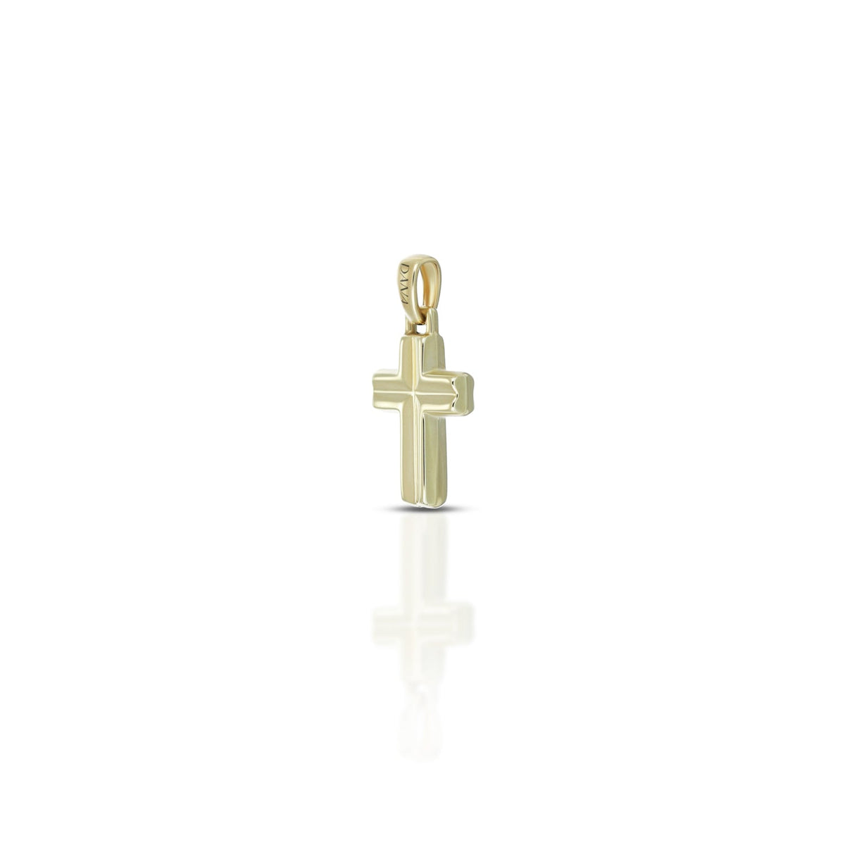 Pendente Dana Origini Croce Piccola Oro Giallo 9 Kt concava Centralmente