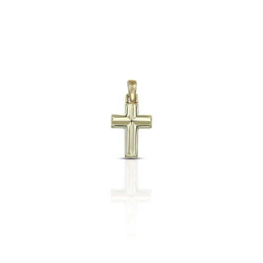 Pendente Dana Origini Croce Piccola Oro Giallo 9 Kt concava Centralmente