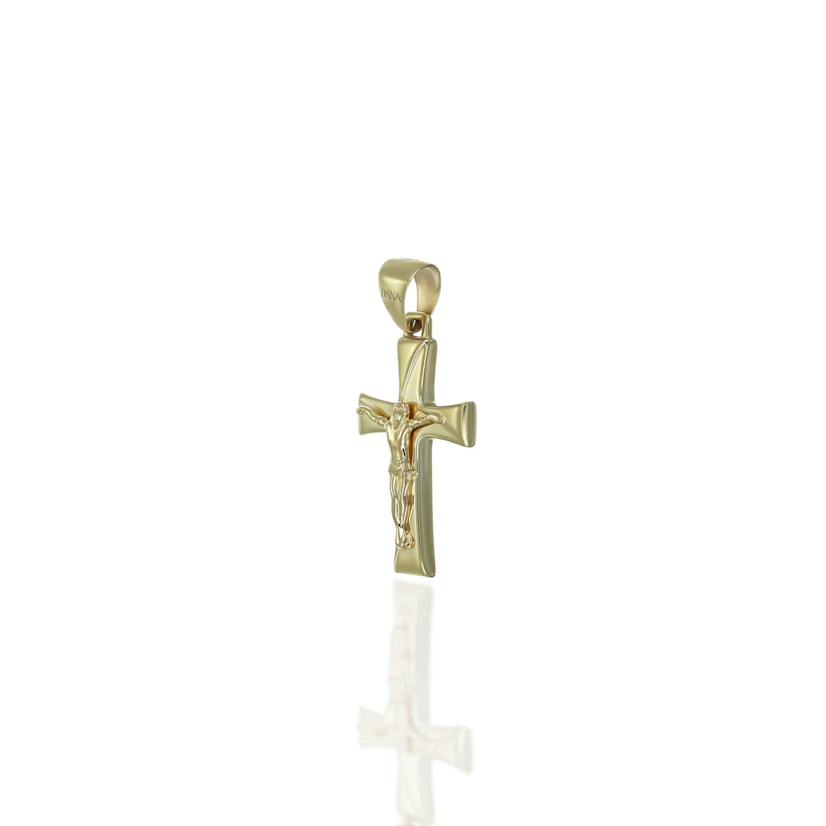 Pendente Dana Origini Croce Con Cristo Oro Giallo 9 Kt