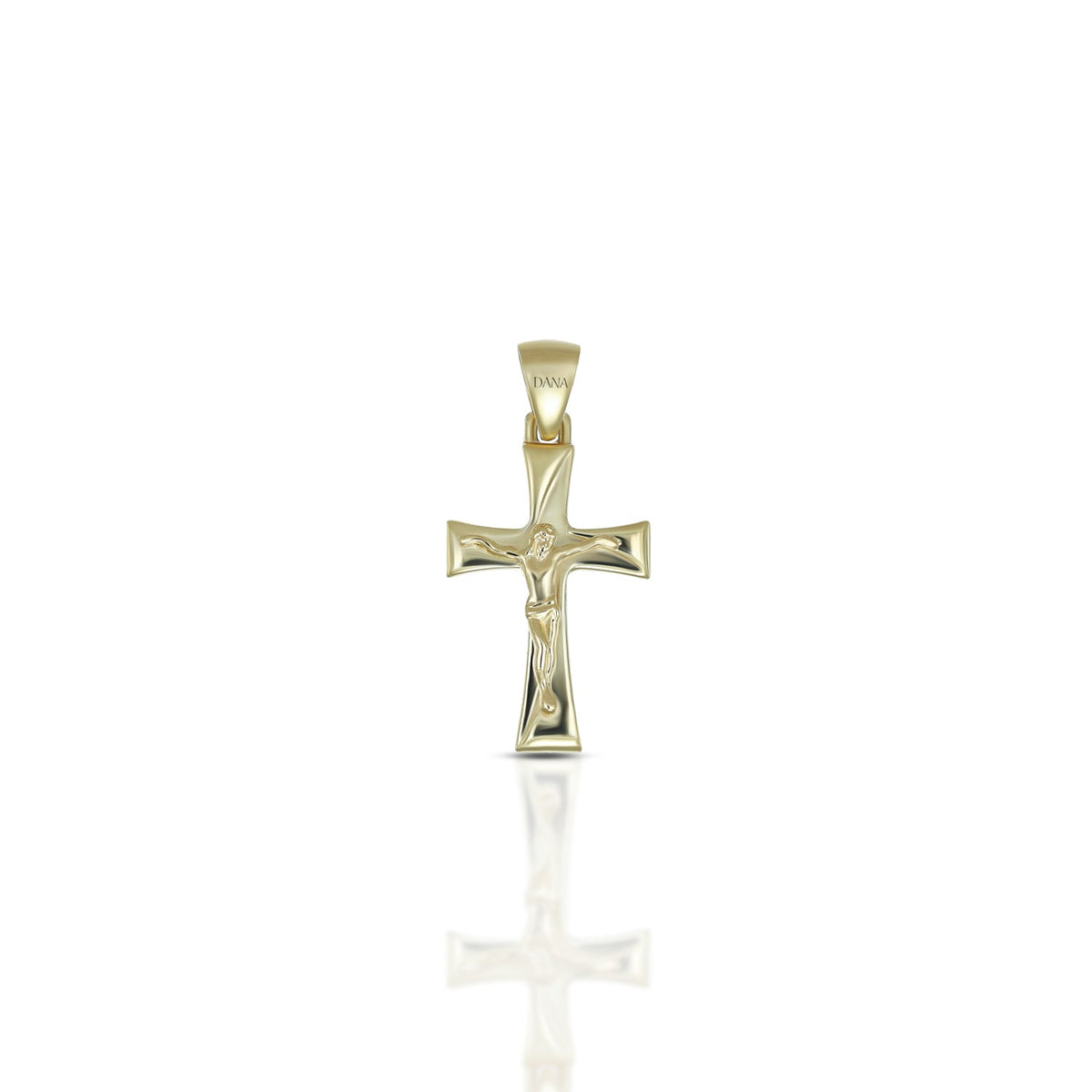Pendente Dana Origini Croce Con Cristo Oro Giallo 9 Kt
