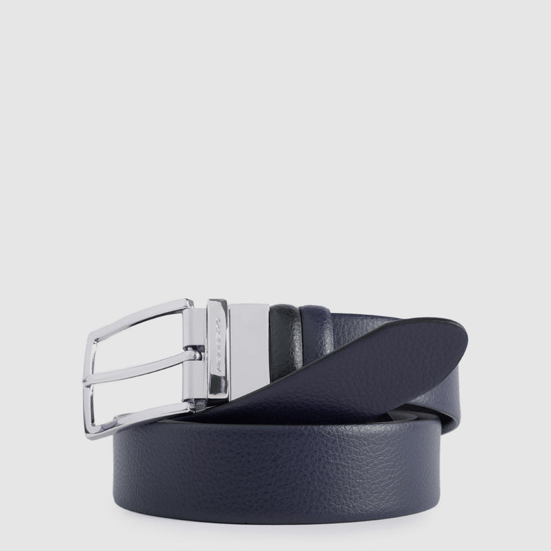 Cinture Piquadro Cintura Reversibile In Pelle Nera Blu