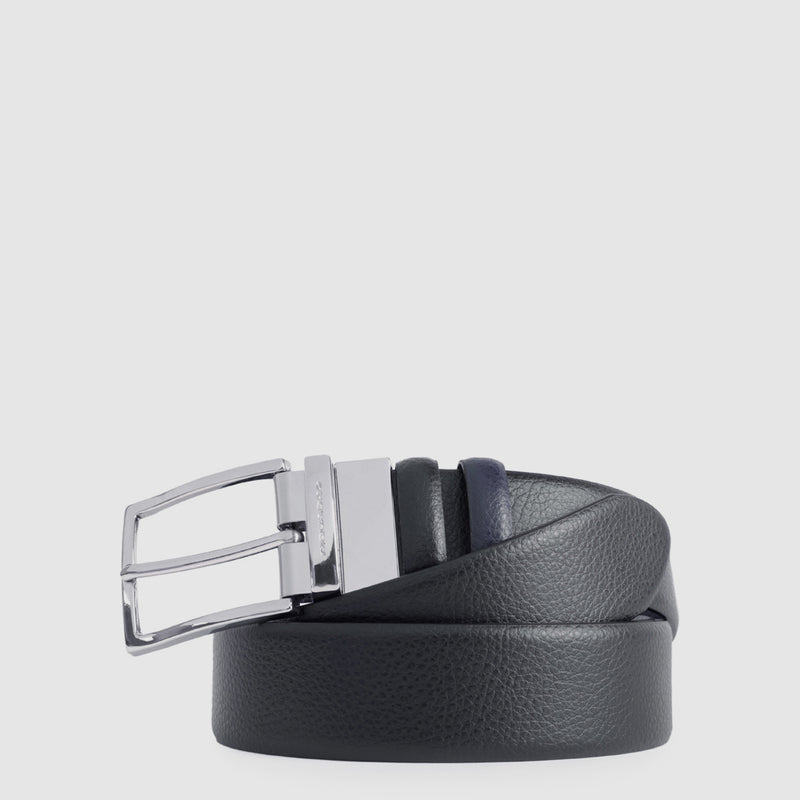 Cinture Piquadro Cintura Reversibile In Pelle Nera Blu