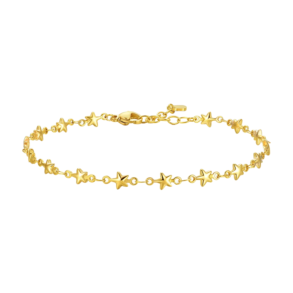 Cavigliera Luca Barra Pvd Oro Con Stelle