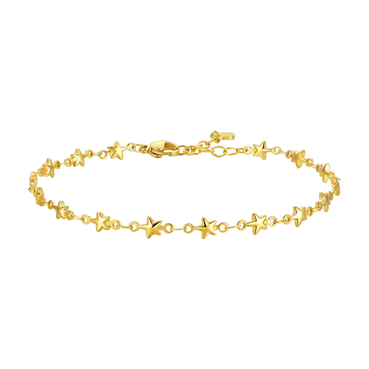 Cavigliera Luca Barra Pvd Oro Con Stelle