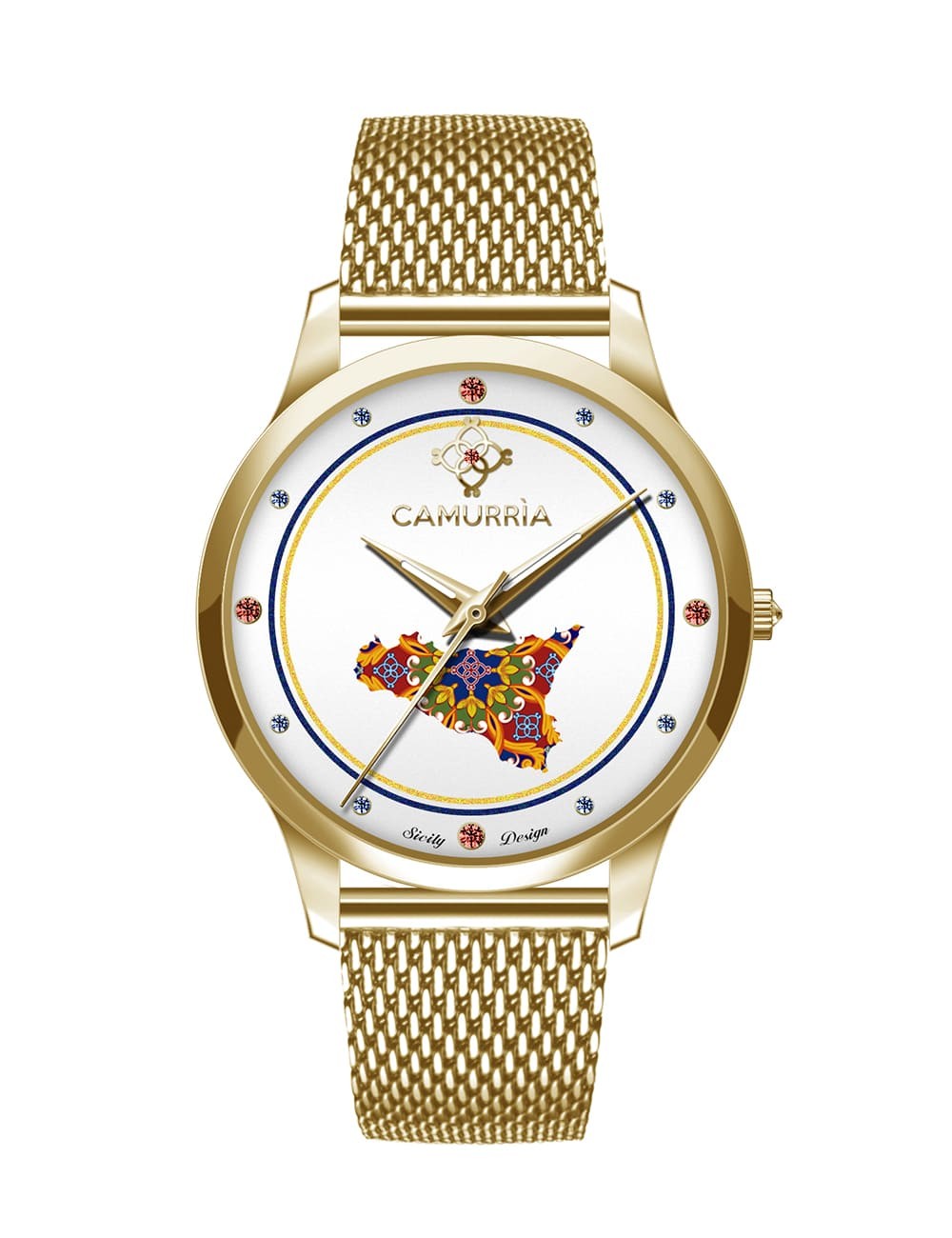 Orologio Camurrìa A Tradizione 37 mm Pvd Oro Braccialato Maglia Milanese