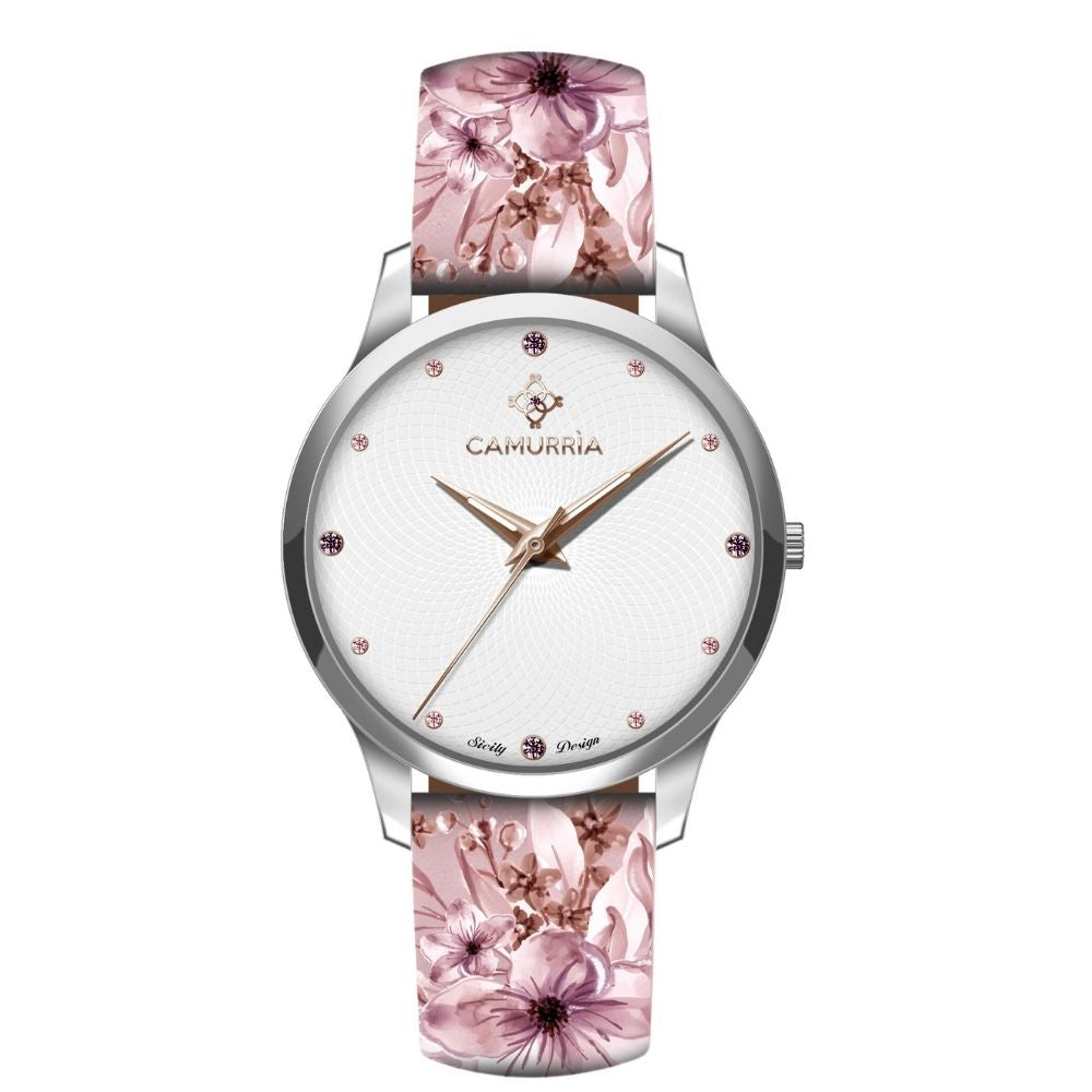 Orologio Camurrìa I Ciuri 37 mm Acciaio Cinturino Stampe Floreali
