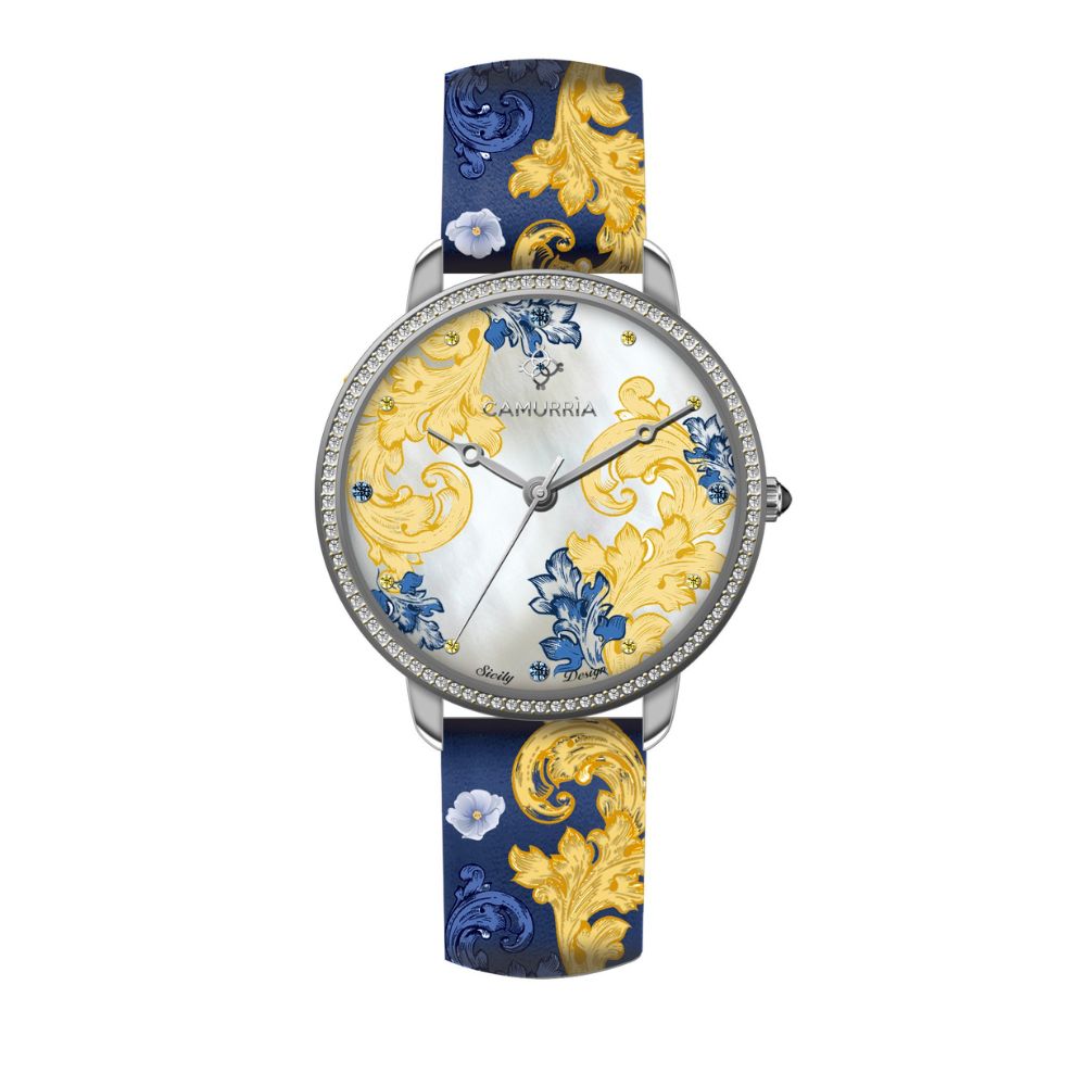Orologio Camurria Damasco 36 mm Cinturino con Stampe Quadrante Madreperla
