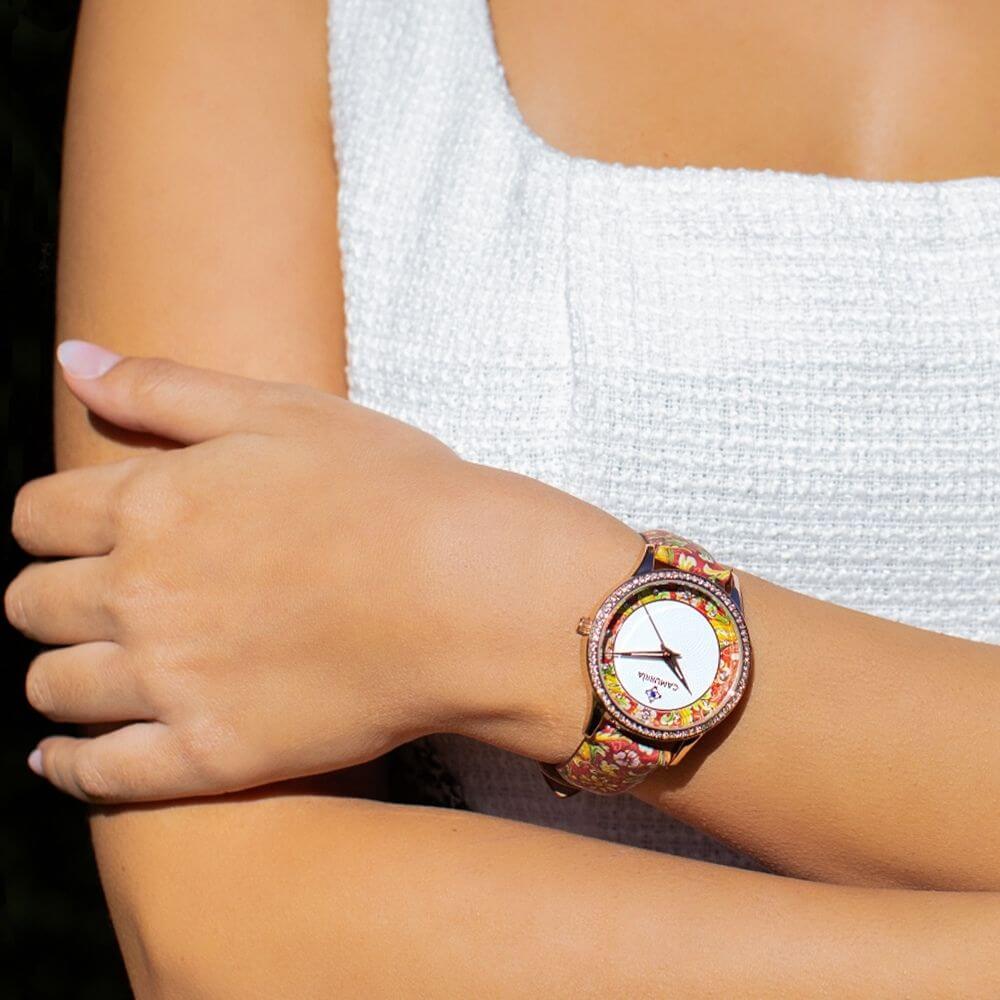 Orologio Camurria Ciuri 37 mm Pvd Oro Rosa Cinturino Stampato