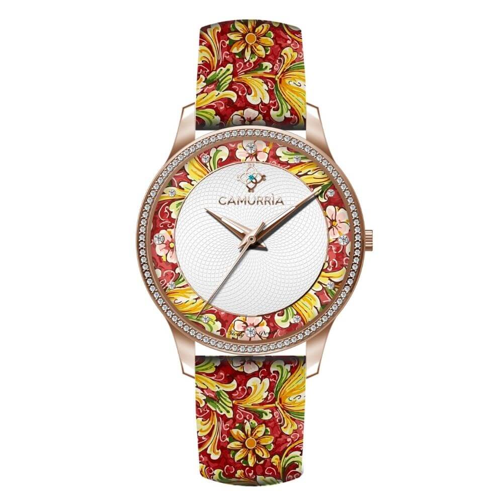 Orologio Camurria Ciuri 37 mm Pvd Oro Rosa Cinturino Stampato