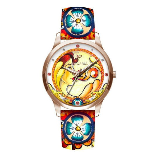 Orologio Camurrìa La Dea Fortuna 37 mm Pvd Oro Rosa Cinturino con Stampe