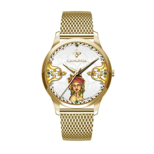 Orologio Camurrìa A Bedda 37 mm Pvd Oro Cinturino Braccialato Maglia Milanese