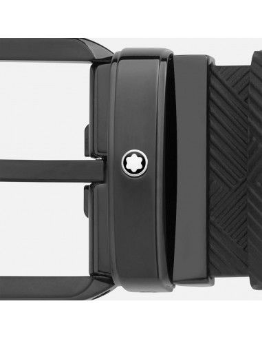 Cinture Montblanc Meisterstuck Extreme 3.0 Cintura Pelle Nera Fibbia Pvd Nero