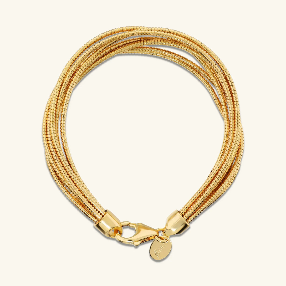 Bracciale Multifilo  Etrusca Gioielli Lega Golden Placcata Oro Catene Tubogas