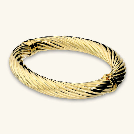 Bracciale Rigiro Etrusca Gioielli Tubolare Torchon Lega Golden Placcata Oro