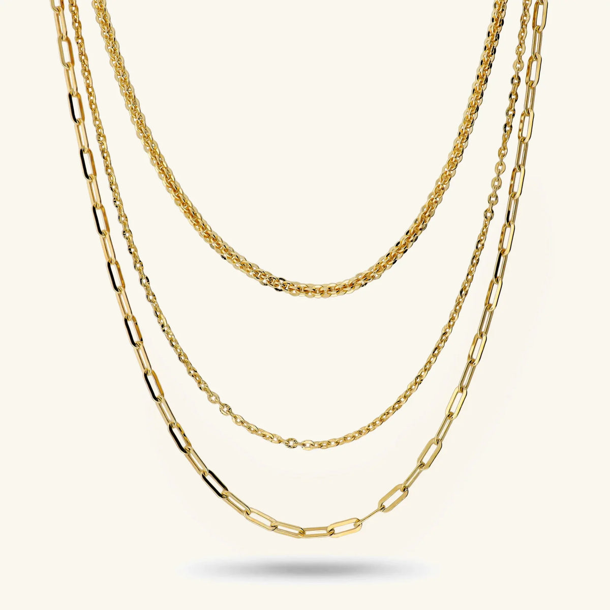 Collana Multifilo Graduata Etrusca Gioielli Lega Golden Placcata Oro Catena Cristallina, Forzatina E Maglie Allungate