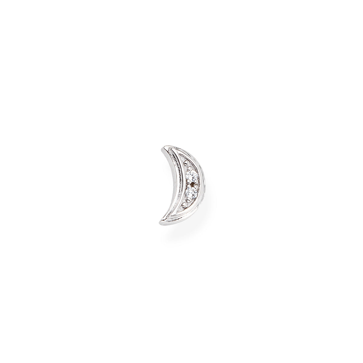 Monorecchino Amen Argento Mezzaluna Con Zirconi