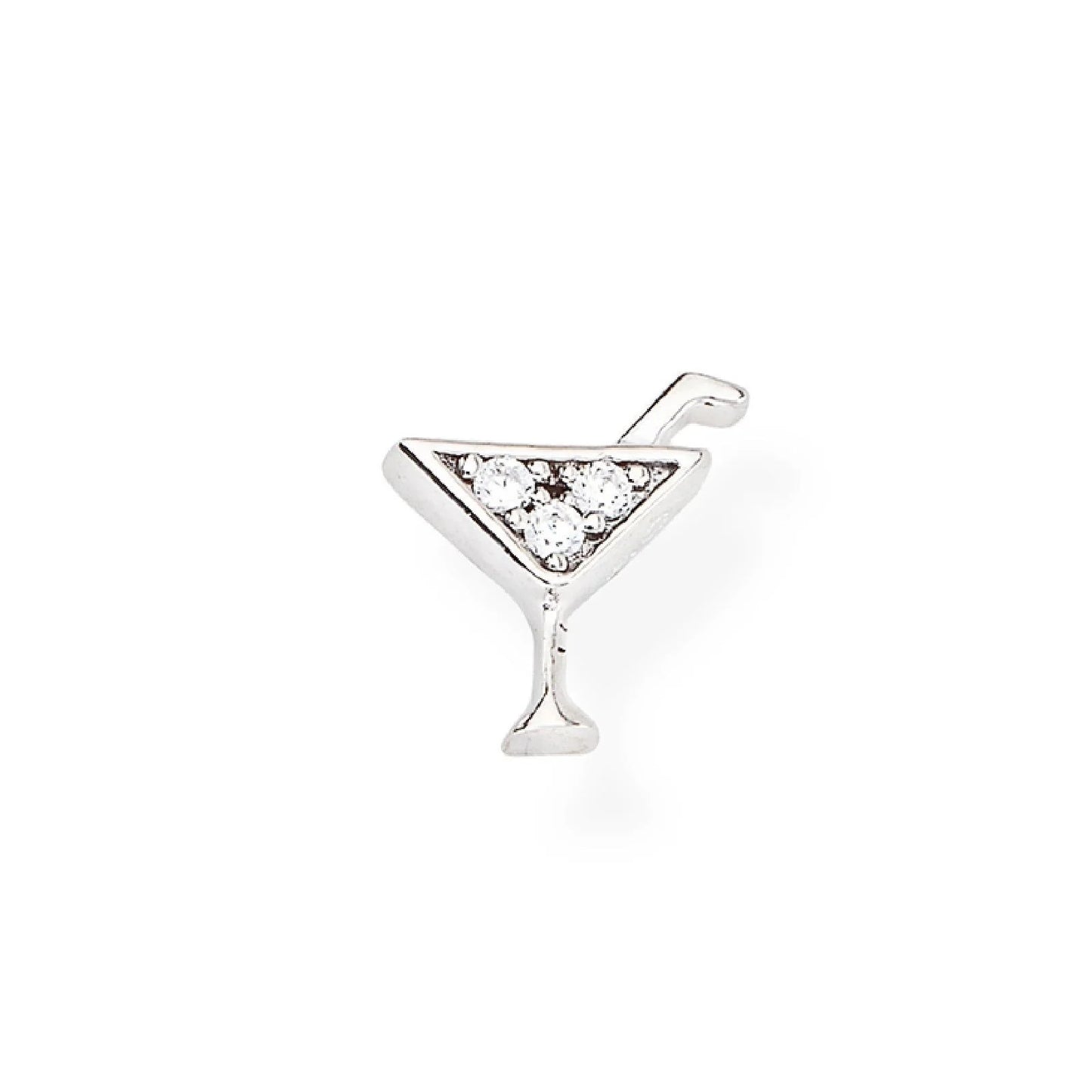 Monorecchino Amen Argento Coppa Cocktail Con Zirconi