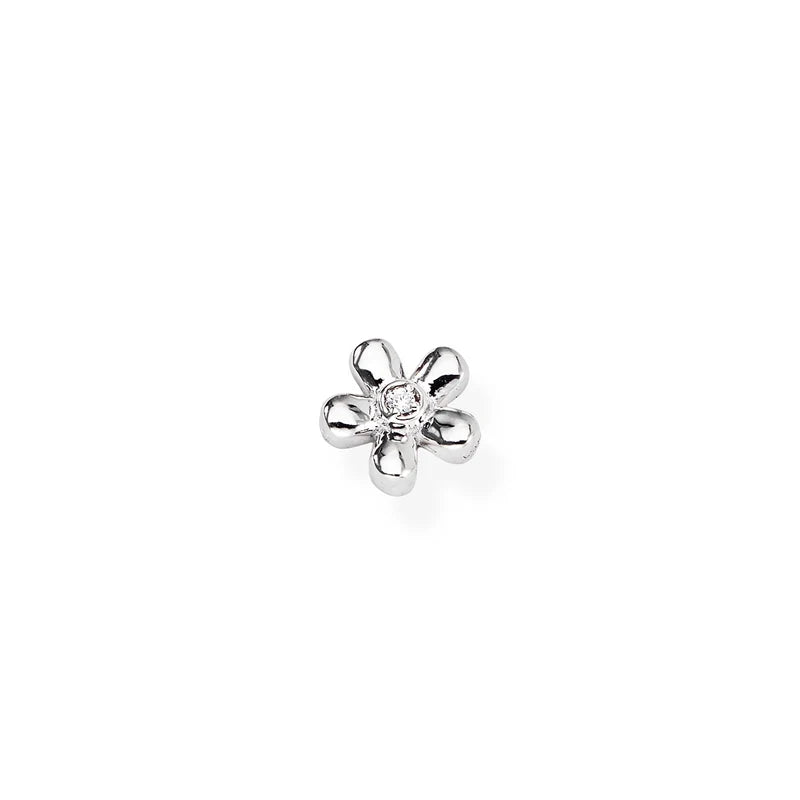 Monorecchino Amen Argento Fiore Con Zircone