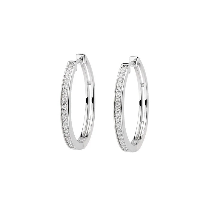 Orecchini Boccole Amen Diamond Argento Mezzo Giro con Zirconi