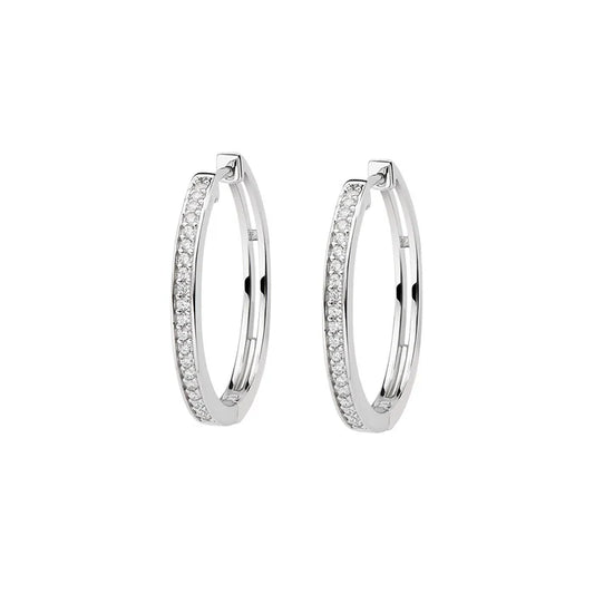 Orecchini Boccole Amen Diamond Argento Mezzo Giro con Zirconi