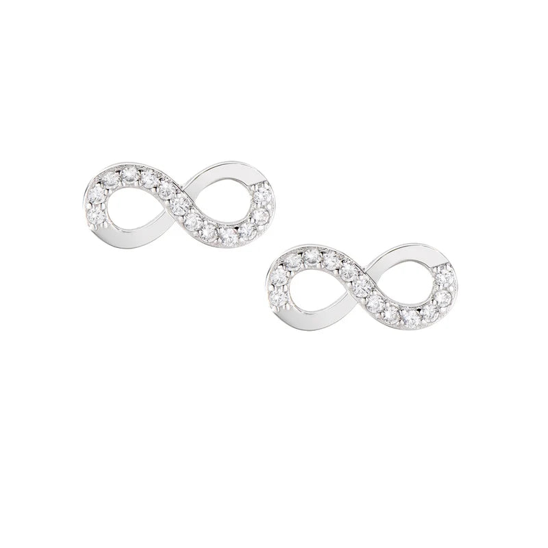 Orecchini Lobo Amen Diamonds Argento Infinito Con Zirconi