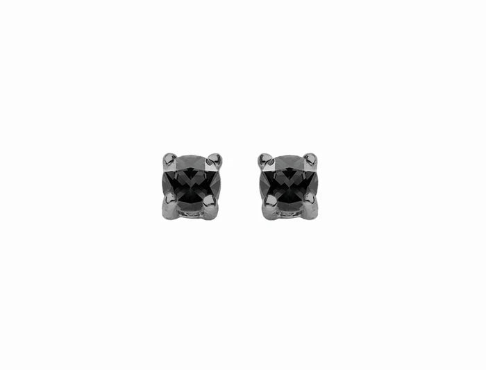 Orecchini Lobo Amen Diamond Piccoli Argento Brunito Punto Luce Zircone Nero