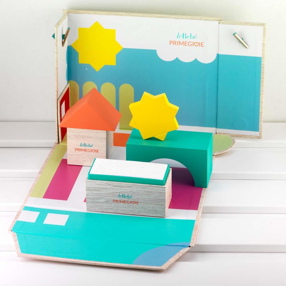 Orecchini Lobo leBebé Primegioie Oro Giallo Circo Cilindro Coniglio Stella Smalto Multicolor