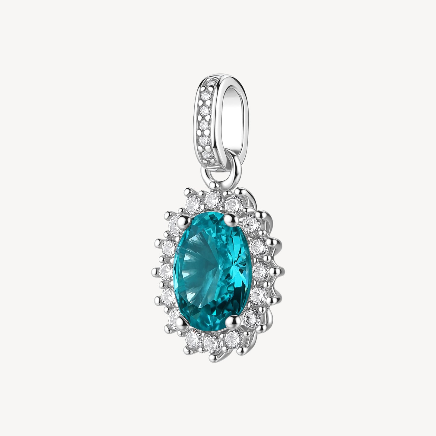 Ciondolo Brosway Fancy Argento Rosetta Cubic Zirconia Ovale Verde Acqua Contornato