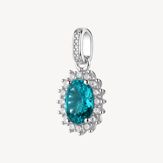 Ciondolo Brosway Fancy Argento Rosetta Cubic Zirconia Ovale Verde Acqua Contornato