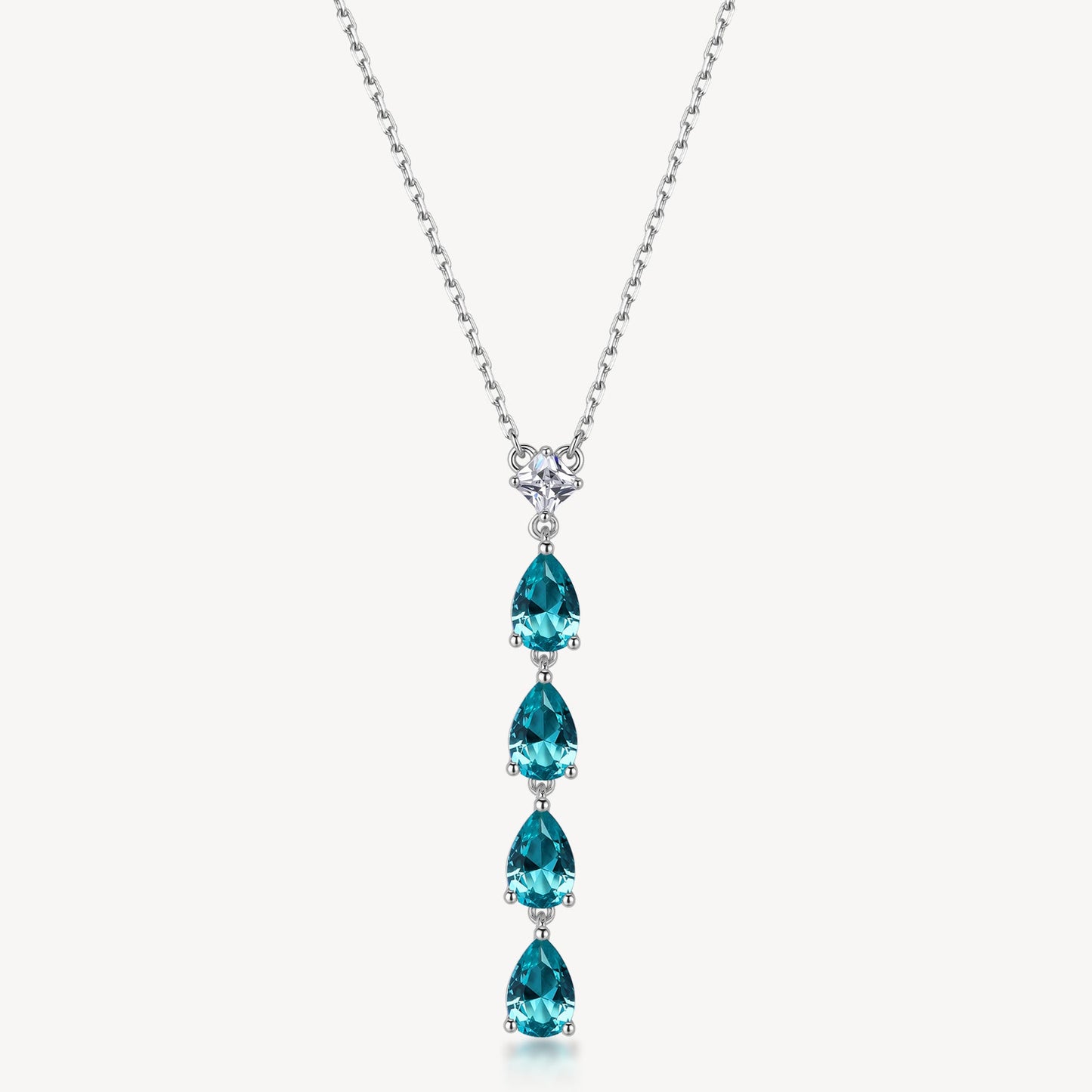 Collana Brosway Fancy Argento Pendente Cubic Zirconia a Goccia Verde Acqua