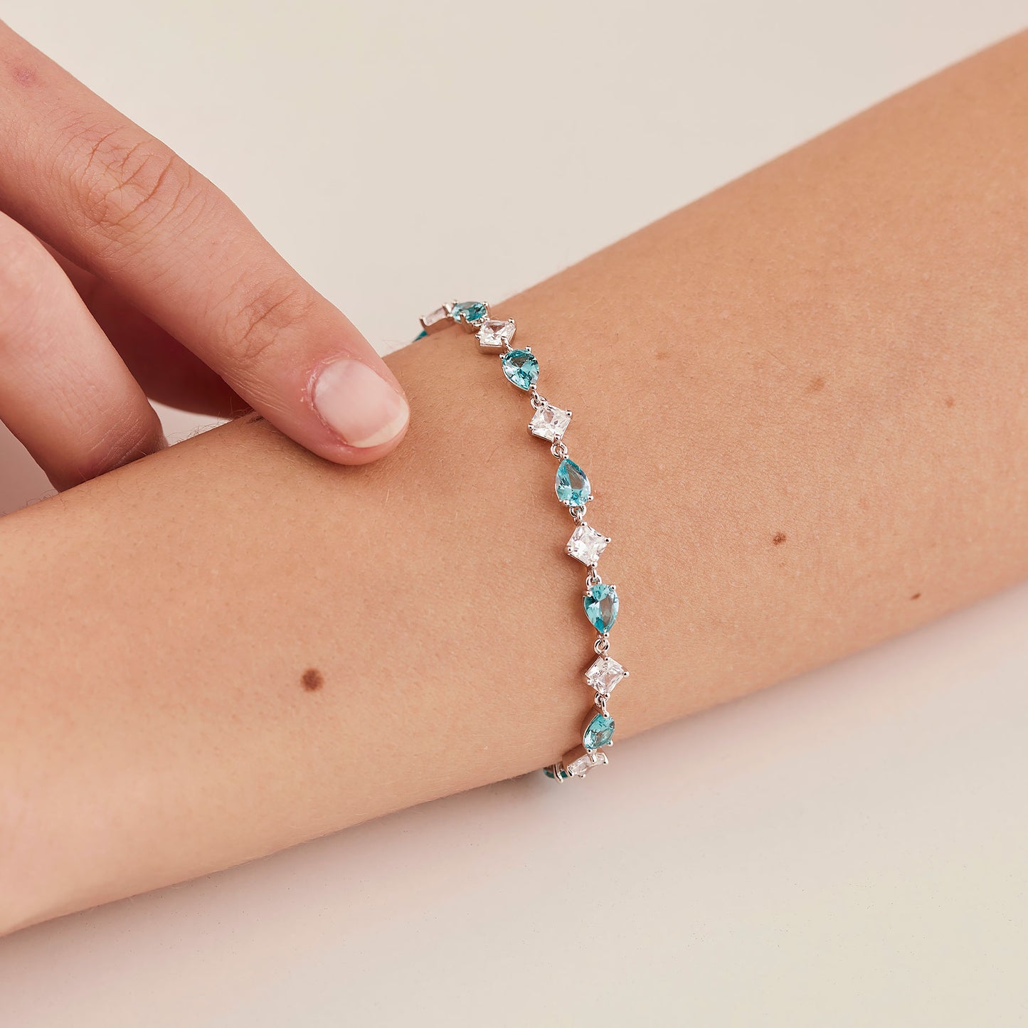 Bracciale Brosway Argento Cubic Zirconia Verde Acqua Alternati