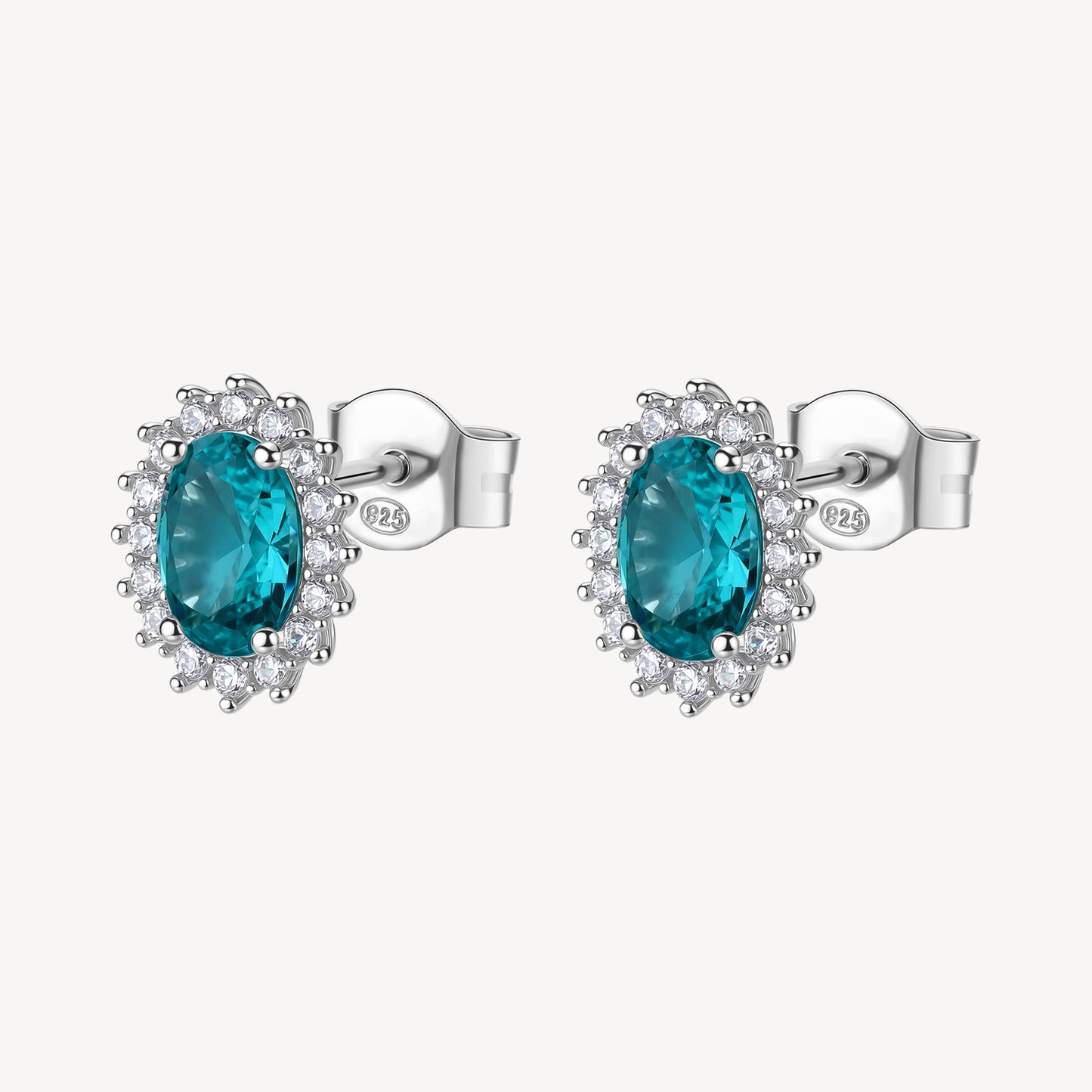 Orecchini a Lobo Brosway Fancy Argento Rosetta Cubic Zirconia Verde Acqua Contornato