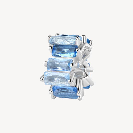 Ciondoli Brosway Cloud Light Blue Ciondolo Ad Anello In Argento Con Zirconi Azzurri Baguette