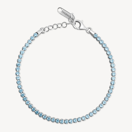 Bracciale Brosway Cloud Light Blue Tennis In Argento Con Zirconi Azzurri