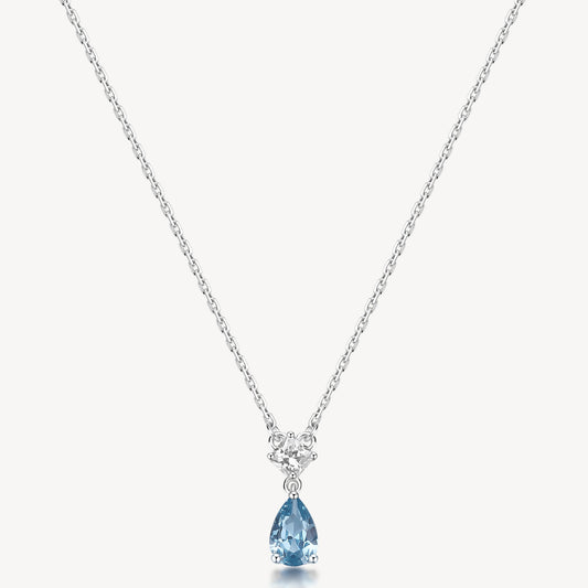 Collana Brosway Fancy In Argento Maglia Catena Con Pendente Square Cubic Zirconia Cubic Zirconia A Goccia Azzurro