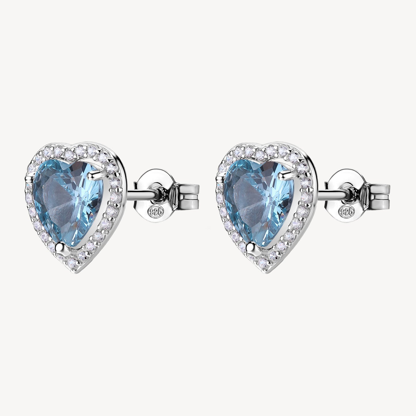 Orecchini a Lobo Brosway Fancy Cloud Light Blue Argento Cuore Cubic Zirconia Azzurro Contornato