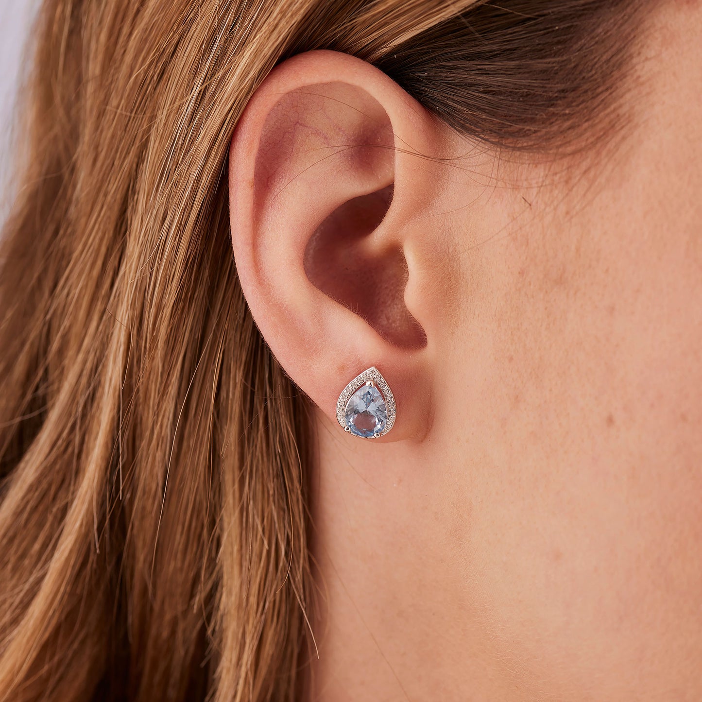Orecchini a Lobo Brosway Fancy Cloud Light Blue Cubic Zirconia Contornato