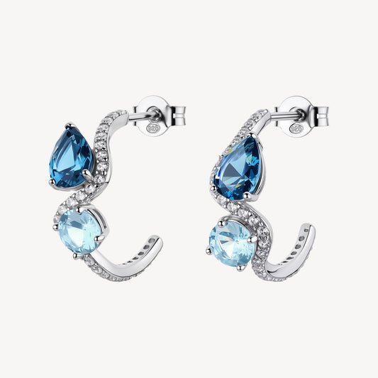 Orecchini Semibocole Brosway Fancy Cloud Light Blue Argento Cubic Zirconia