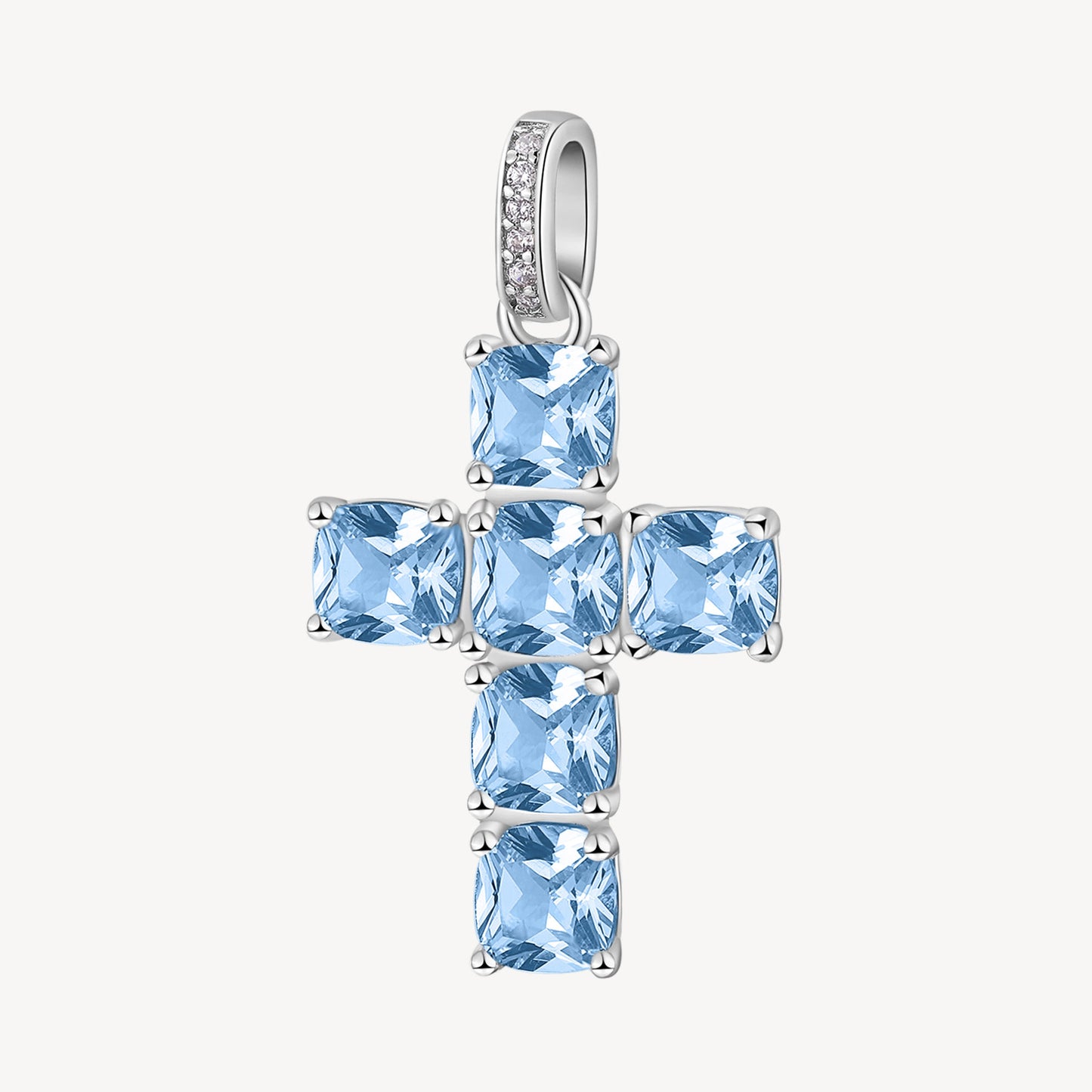 Ciondoli Brosway Cloud Light Blue Ciondolo In Argento Croce Con Zirconi Azzurri