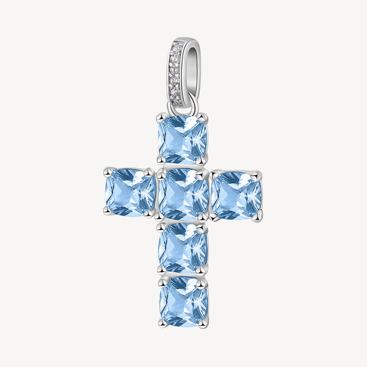 Ciondoli Brosway Cloud Light Blue Ciondolo In Argento Croce Con Zirconi Azzurri