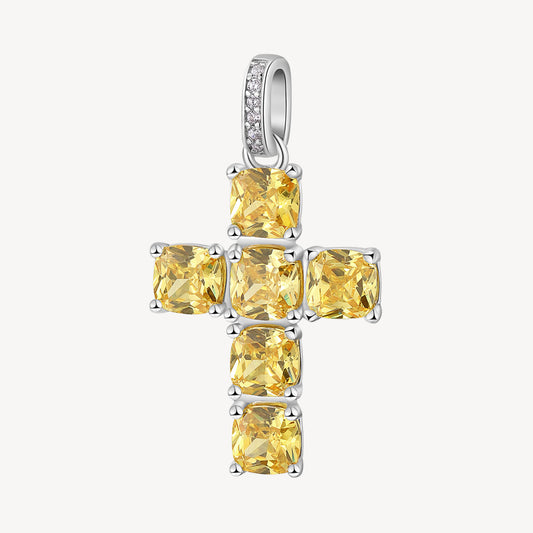 Ciondoli Brosway Energy Yellow Ciondolo In Argento Croce Con Zirconi Gialli