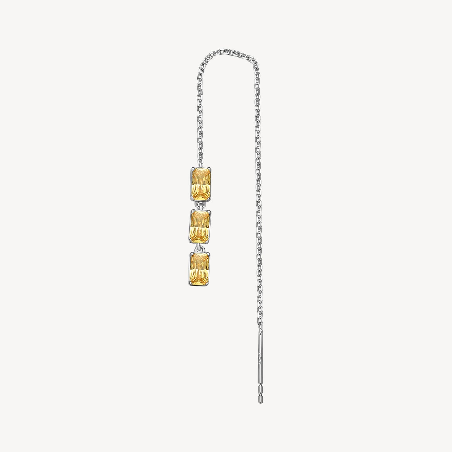 Monorecchino Brosway Energy Yellow Lungo A Filo Con Zirconi Gialli