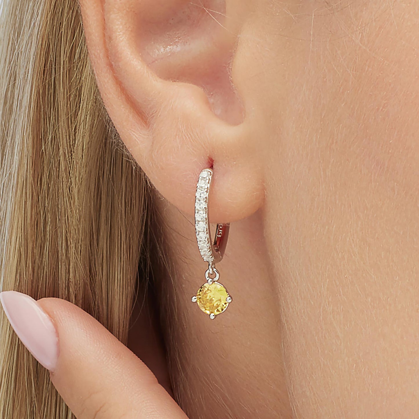 Monorecchino Brosway Energy Yellow Boccola In Argento Con Zircone Giallo