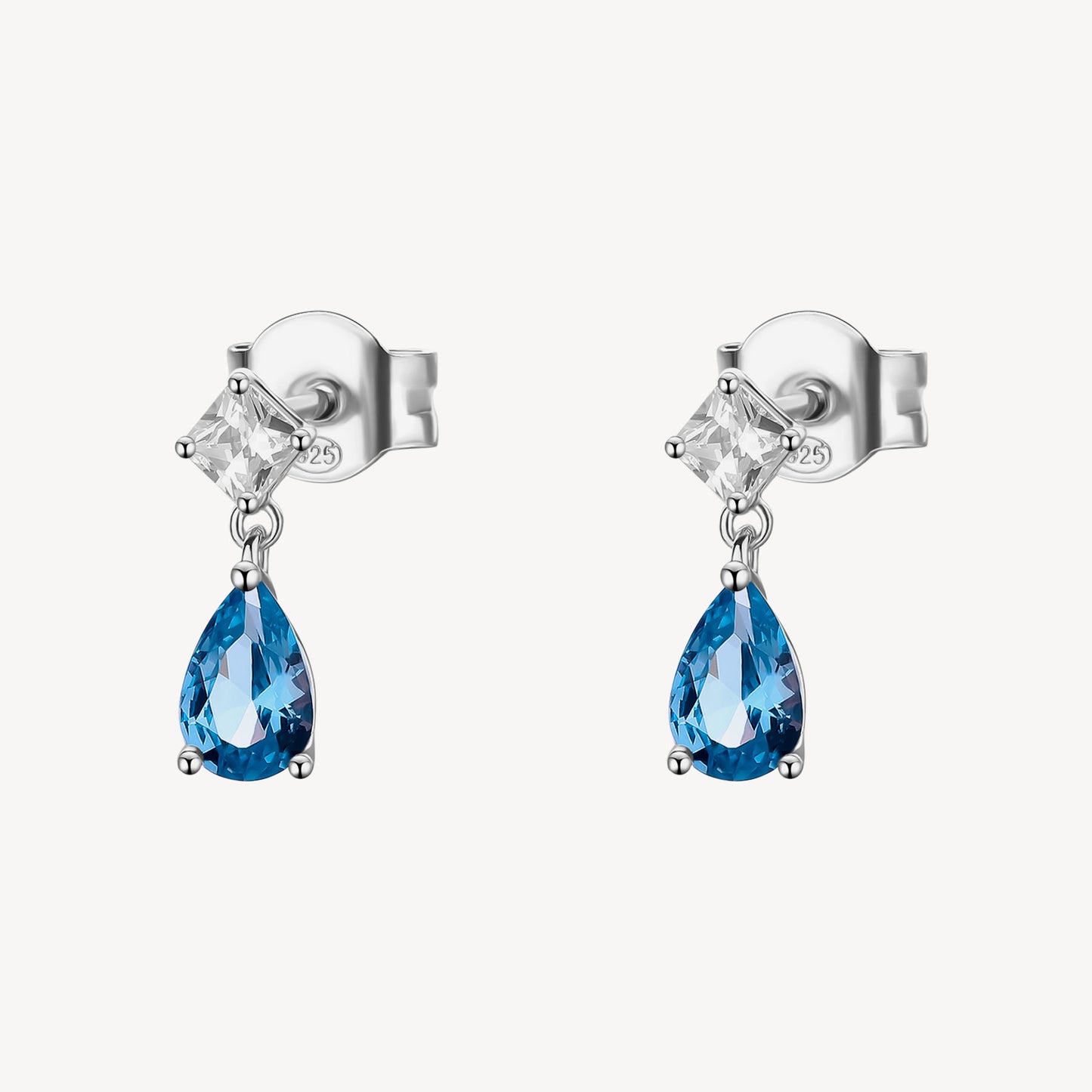 Orecchini Pendenti Brosway Fancy In Argento Con Square Cubic Zirconia Pendente Zirconia A Goccia Blu